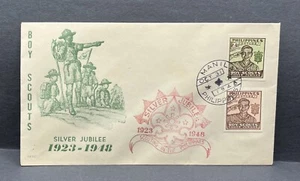 Philippines Boy Scouts Silver Jubilee 1948 First Day Cover FDC - Picture 1 of 2
