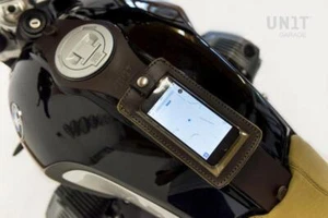 PHONE HOLDER BROWN FOR MOTORCYCLE TANK - Picture 1 of 3