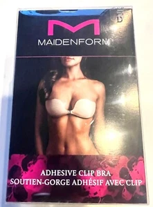 Sujetador con clip adhesivo Maidenform desnudo talla D sin tirantes sin espalda tazas de silicona - Imagen 1 de 4