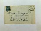 France #92 on Cover to Rhone from Thezan, 1884, 2 nice backstamps, Org Letter
