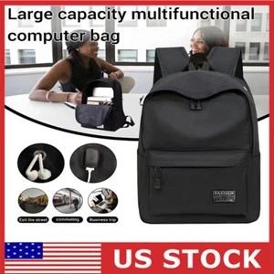 Waterproof Men Women Backpack Bookbag School Travel Laptop Rucksack Zipper Bag - Picture 1 of 11