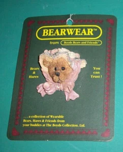 Boyds Bears & Friends Bearwear Pin Spring Bonnet & Bow Female Bear Pendant 2667 - Picture 1 of 4