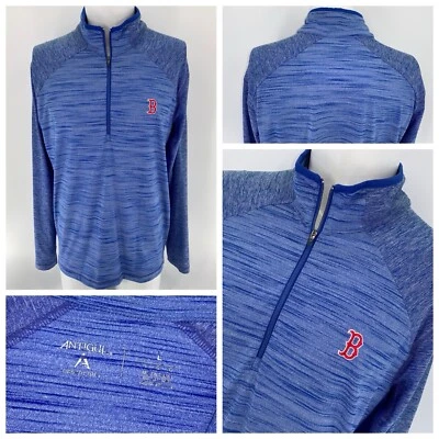 Boston Red Sox Antigua 1/4 Zip Pullover L Blue Poly Stretch No Flaws YGI V4-142 - Image 1 of 4