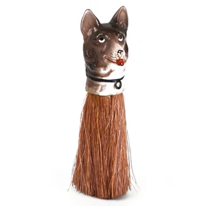 Vintage Porcelain German Shepherd Dog Head Decorative Clothing Brush - Picture 1 of 4