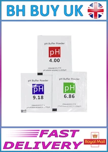 PH CALIBRATION BUFFER POWDER, 4.01 6.86 9.18, PROBE, TESTER, SOLUTION AQUARIUM - Picture 1 of 6