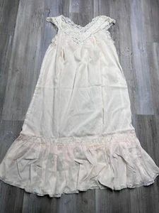 Vintage 50s 60s Nightgown Lace Trim Floral Romantic Cottagecore Lady Lynne Sz S - Picture 1 of 8
