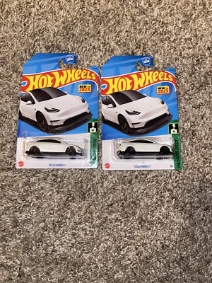 Hot Wheels Tesla Model Y Lot Of 2 2023 - Image 1 of 2