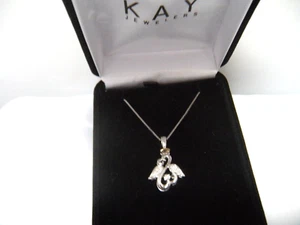 Jane Seymour Open Hearts Rhythm Diamond 925 SS W/10K YG Halo Necklace - Picture 1 of 4