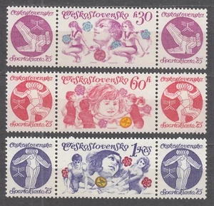 CZECHOSLOVAKIA 1975 SC#2005/07 MNH** set+2lab. Spartakiad 1975 Prague June 26-29 - Bild 1 von 1