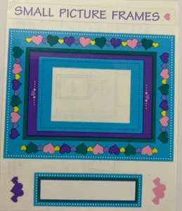 HEARTS SMALL FRAME Stickers (6pc)Mrs.Grossman's•Love•Label •Pictures•Journaling• - Picture 1 of 6
