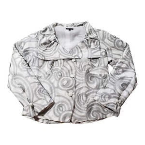 Samuel Dong Evening Jacket Women's M White Embroidered Swirl Button Up Blazer  - Picture 1 of 10