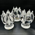 Vintage Set 3 Kosta Boda Goran Warff Clear Glass Candlestick Holders 5.25?