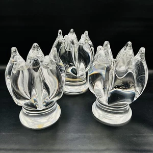 Vintage Set 3 Kosta Boda Goran Warff Clear Glass Candlestick Holders 5.25” - Picture 1 of 8