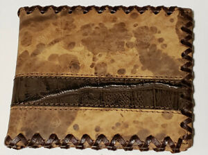 NOCONA Distressed w alligator print detail Bifold WALLET (SAME DAY SHIPPING)