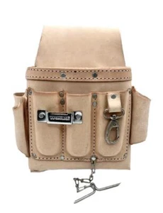 Leather Tool Pouch for Carpenters Electrical Tool Bag for Electricians Framers - Picture 1 of 17