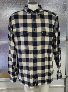 Woolrich Button Up Shirt - Mens XL (Long) - Black & White Plaid - Long Sleeve - Picture 1 of 8