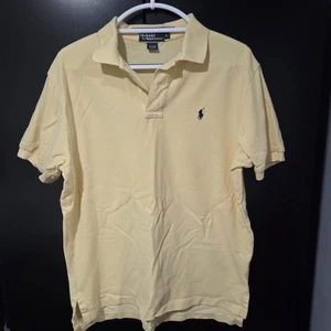 Vintage Mens Polo Ralph Lauren Yellow Short Sleeve Shirt Size L - Picture 1 of 6