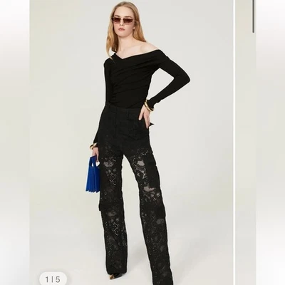 MSGM Lace Cargo Pants Black size US 4 EU 38 - Изображение 1 из 4
