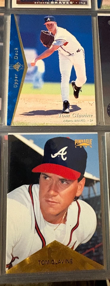 Lote de 2 cartas de Tom Glavine 1995 Upper Deck #32 1996 Pinnacle #230 Braves Foto 1 de 1