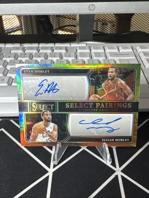 2023-24 Panini Select Pairing Signatures Evan Mobley & Isiah Mobley /25 Tie Dye - Image 1 of 2