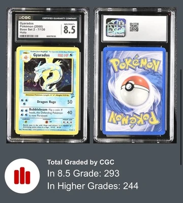 Pokemon Base Set 2 Gyarados 7/130 2000 Holo Rare CGC 8.5 NM/MINT+ - Image 1 of 3
