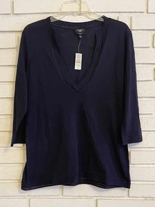 Talbots Damen Pullover mitteltiefer V-Ausschnitt leichter Pullover schwarz NEU - Bild 1 von 5