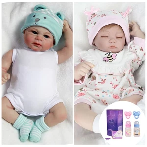 Bambole Reborn realistiche gemelli fatte a mano bambola neonato realistica regali USA - Foto 1 di 25