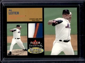 2003 Fleer Tradition Update Al Leiter Throwback Threads Patch #/100 Mets - Picture 1 of 2
