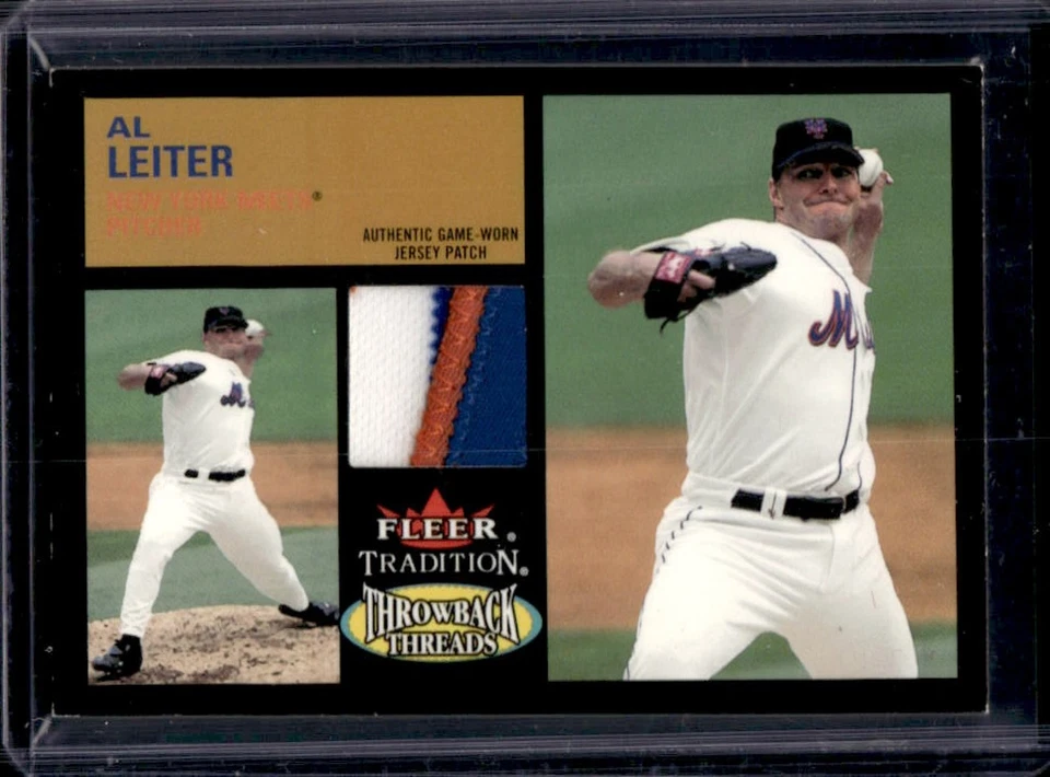 2003 Fleer Tradition Update Al Leiter Throwback Threads Patch #/100 Mets - Image 1 of 2