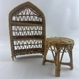 Puppenhaus Korb Rattan Regal Bücherregal 8,5" H Miniatur 1:6 Boho Landhaus Regale - Bild 1 von 13
