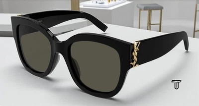 Gafas de sol para mujer SAINT LAURENT SL M95_F 001 ojo de gato negras doradas grises 56 mm Foto 1 de 4