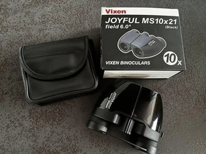 Vixen Joyful MS10x21 Compact Binoculars Black Used Easy to Use - Picture 1 of 3