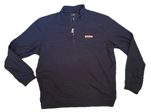 Vineyard Vines Hombres Sudadera Grande Pullover Suéter 1/4 Cremallera Camisa Azul Ballena - Imagen 1 de 9