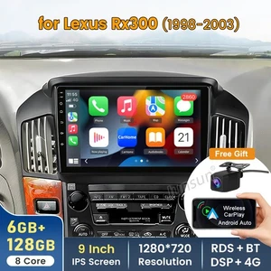 Camera 6+128GB Car Stereo Radio Carplay For Lexus RX300 1998-2003 Android 4G GPS - Picture 1 of 21
