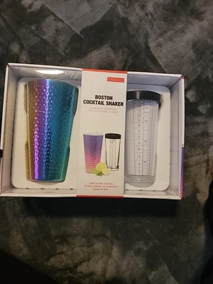 Coctelera Undici Boston martillada iridiscente de acero inoxidable NUEVA Foto 1 de 4