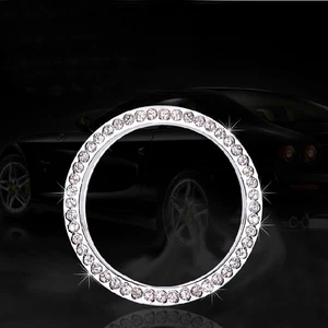 1x Shiny Car Start Engine Ignition Button Decor Ring Cover Crystal Sticker Bling - Picture 1 of 5