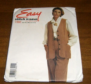 McCall's Stitch 'N Save #7392 Pattern Misses Vest Pants Shirt Size A 8-10-12-14 - Picture 1 of 2