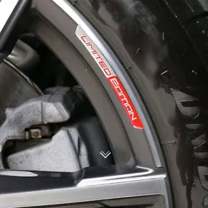 4pcs Red Limited Edition Logo Car Wheel Hub Stickers Emblem Badge Accessories - Picture 1 of 8