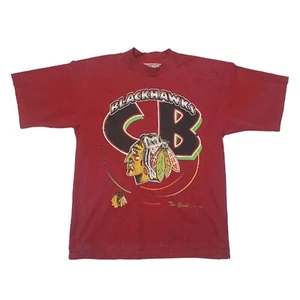 Vintage Chicago Blackhawks Mens XL Red T-Shirt NHL Hockey 1994 Game Collection - Bild 1 von 9