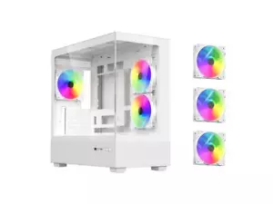 DIYPC ARGB-N1-W White USB3.0 /Type C Micro ATX Gaming Computer Case w/ Dual Temp - Picture 1 of 7