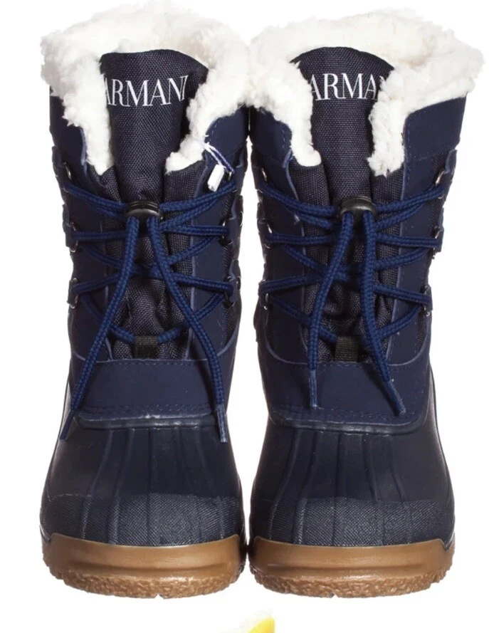 Botas de nieve aisladas Armani Junior UNISEX azul marino TALLA 31/32 EE. UU. TALLA 1-1,5 Foto 1 de 4