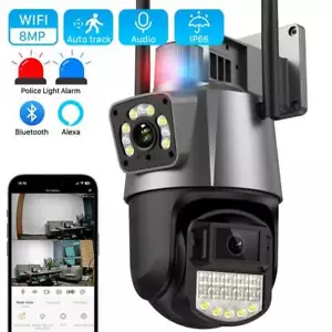 4K 8MP HD Wifi PTZ Camera Outdoor Dual Lens Dual Screen AI Auto Tracking IP CCTV - Picture 1 of 19