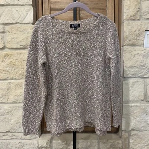 Buffalo by David Bitton Women’s Boucle Sweater Gray/Pink/Ivory Size Small EUC - Picture 1 of 6