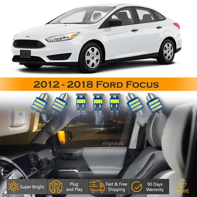 Kit de equipamiento interior de 9 luces LED ultra blancas para Ford Focus 2012-2018 Foto 1 de 4