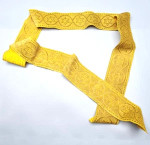 Old Mid Century Atarah For Tallit Gilded Strings Jewish Embroidery - Picture 1 of 6