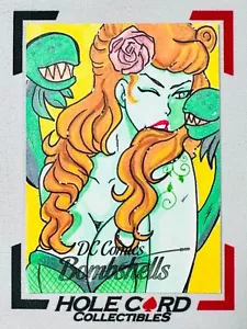 POISON LVY Cryptozoic DC Comics Bombshells Sketch Card 1/1 By Lucy Fidelis - Picture 1 of 2