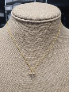 Effy 14K Yellow Gold Diamond Cross Pendant Necklace 1/5 CTTW - Picture 1 of 4