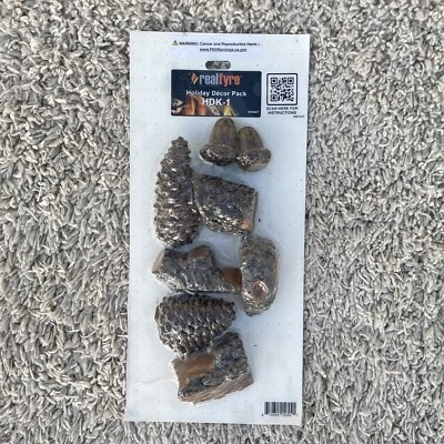 RealFyre Gas Fireplace Scatter Log Decor Pine Cone Acorn Christmas Holiday Pack - Image 1 of 4