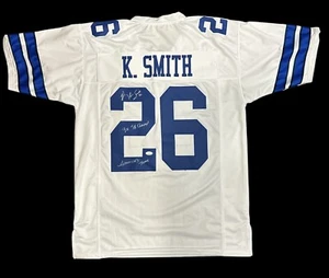 KEVIN SMITH SIGNED PRO STYLE CUSTOM DALLAS COWBOYS JERSEY W/JSA - Picture 1 of 5