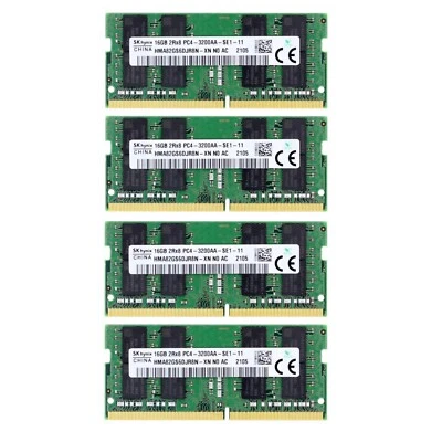 Hynix 64GB 4X16GB DDR4 3200MHz PC4-25600 262-Pins 2RX8 Laptop SODIMM Memory Ram - Image 1 of 4